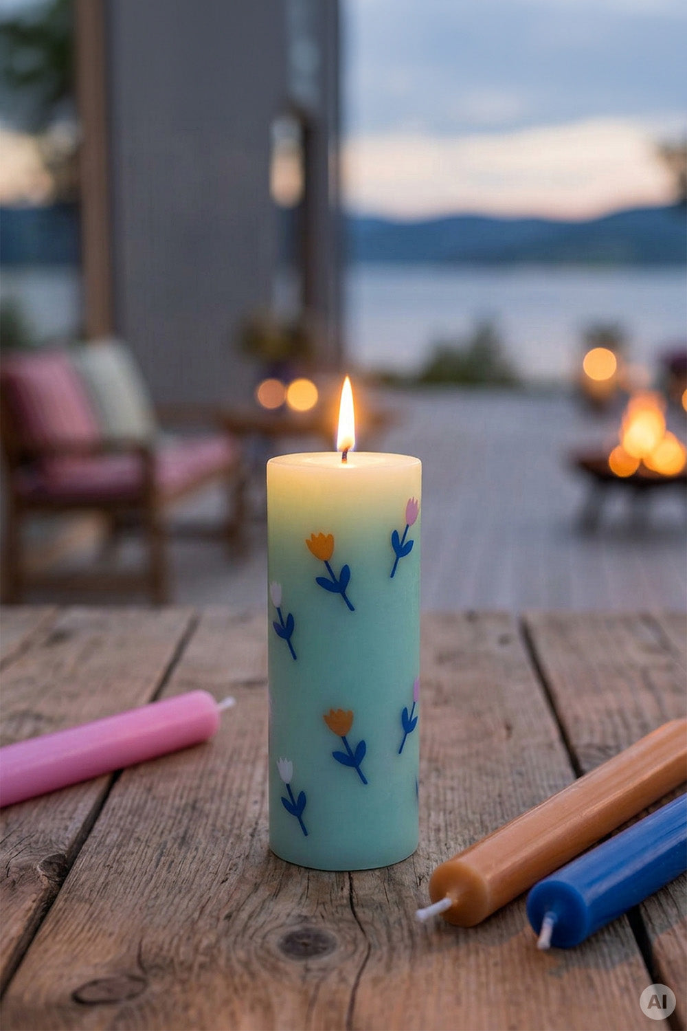Pillar Candle GLUMI FLOWER