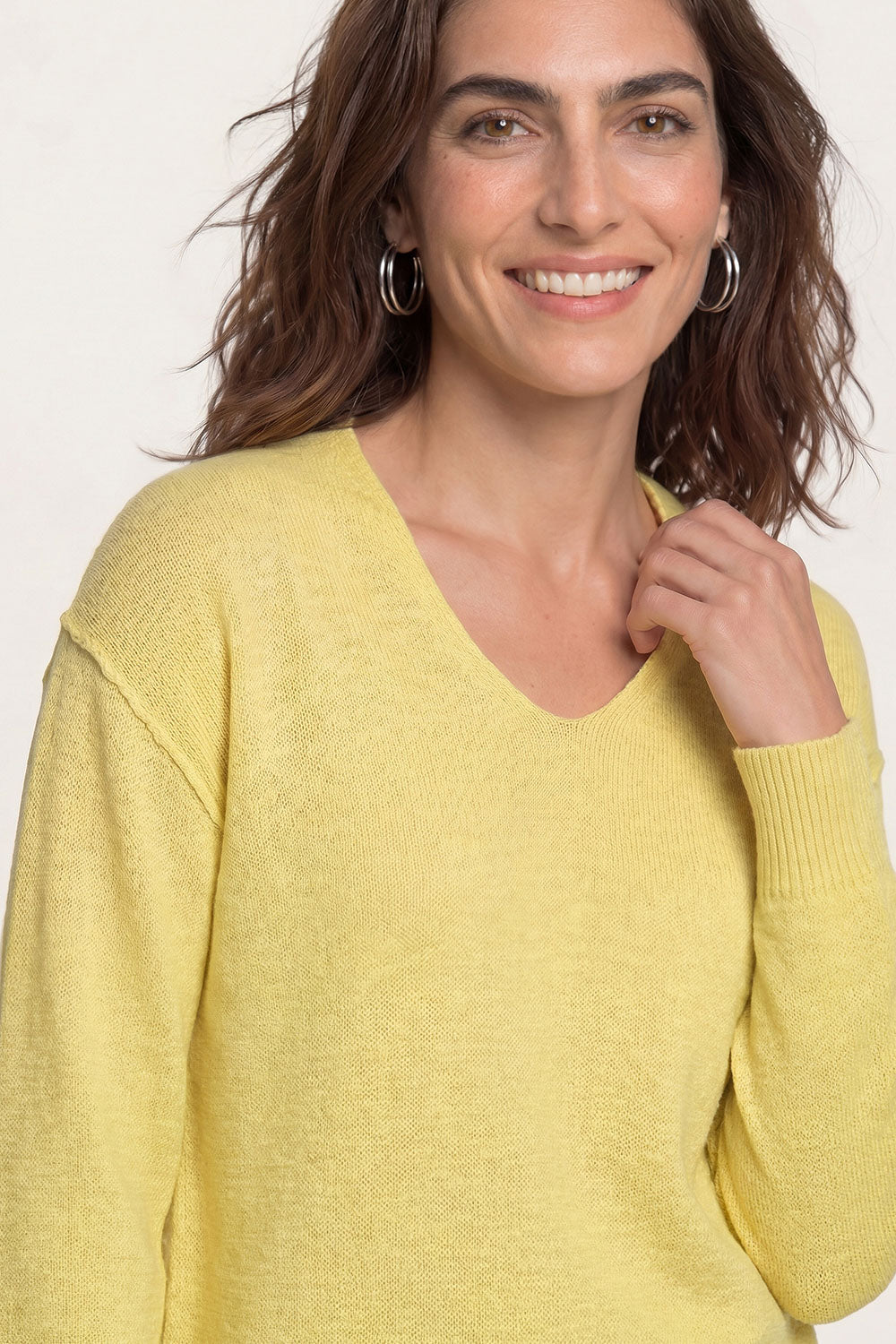 Image Rhevaa – Pullover Slub-Strick V-Neck_3