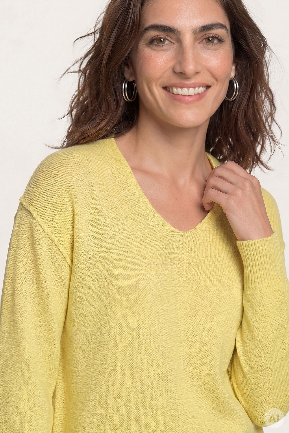 Image Rhevaa – Pullover Slub-Strick V-Neck_3