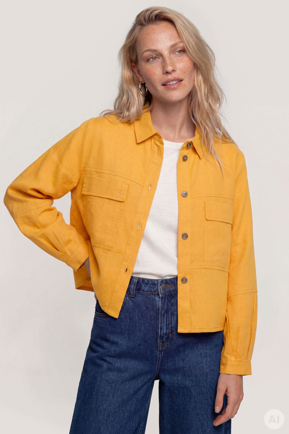 Image Ravinaa – Leinen-Hemdjacke Boxy Fit_1