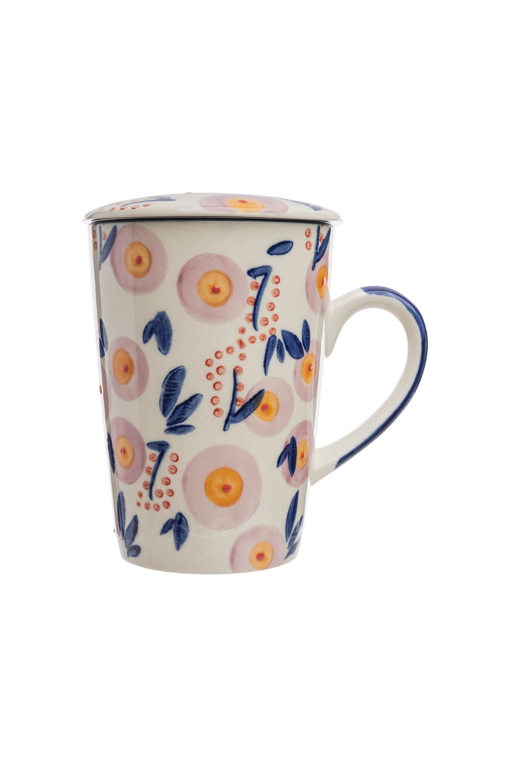 Cup with Tea Strainer VINTAGE GARDEN rose