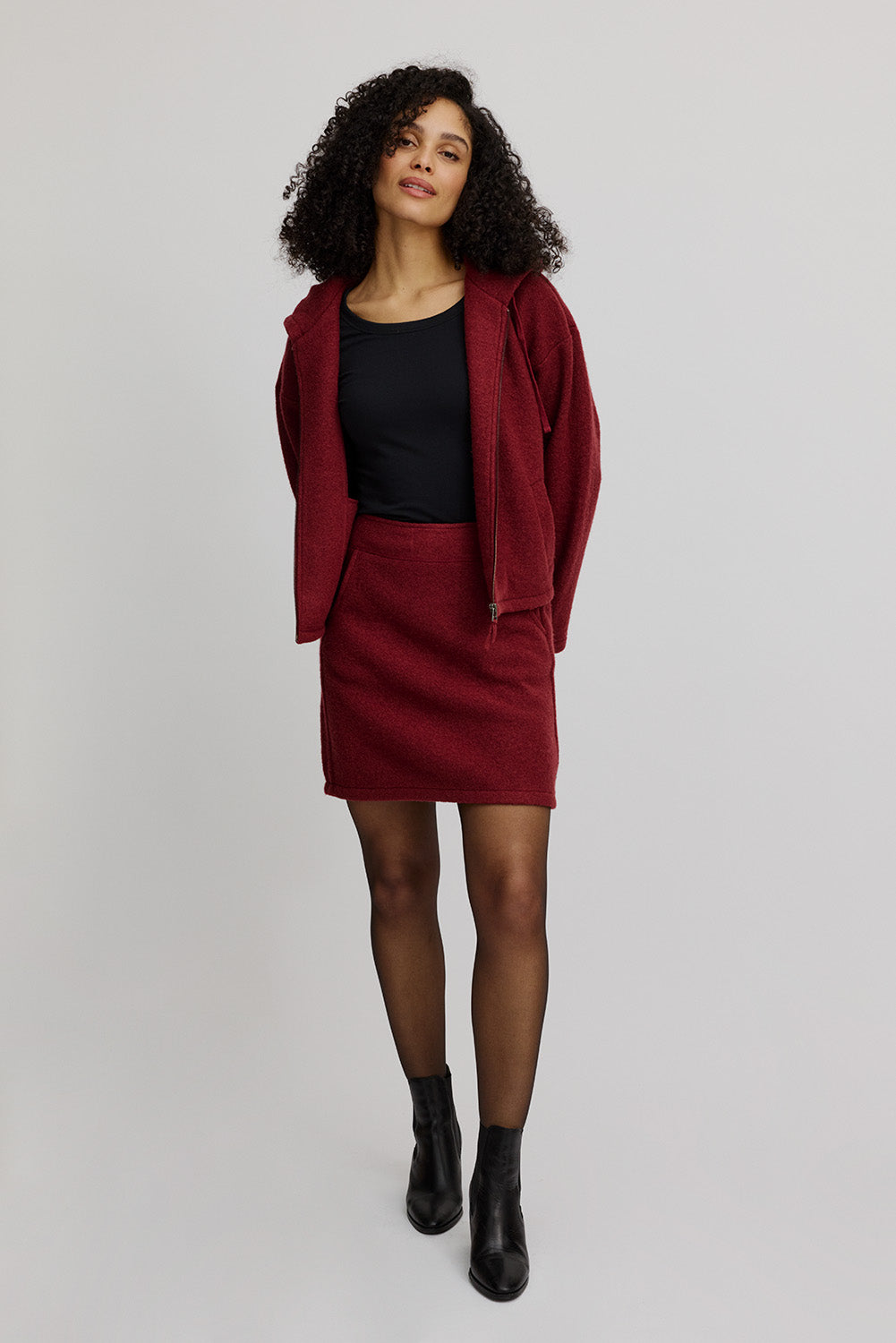 Kurzer Rock aus reinem Wollfleece