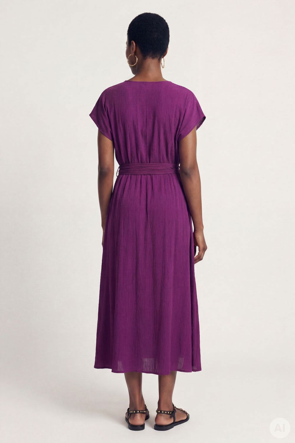 Image Oleaa – Maxikleid Crinkle-Viskose_2