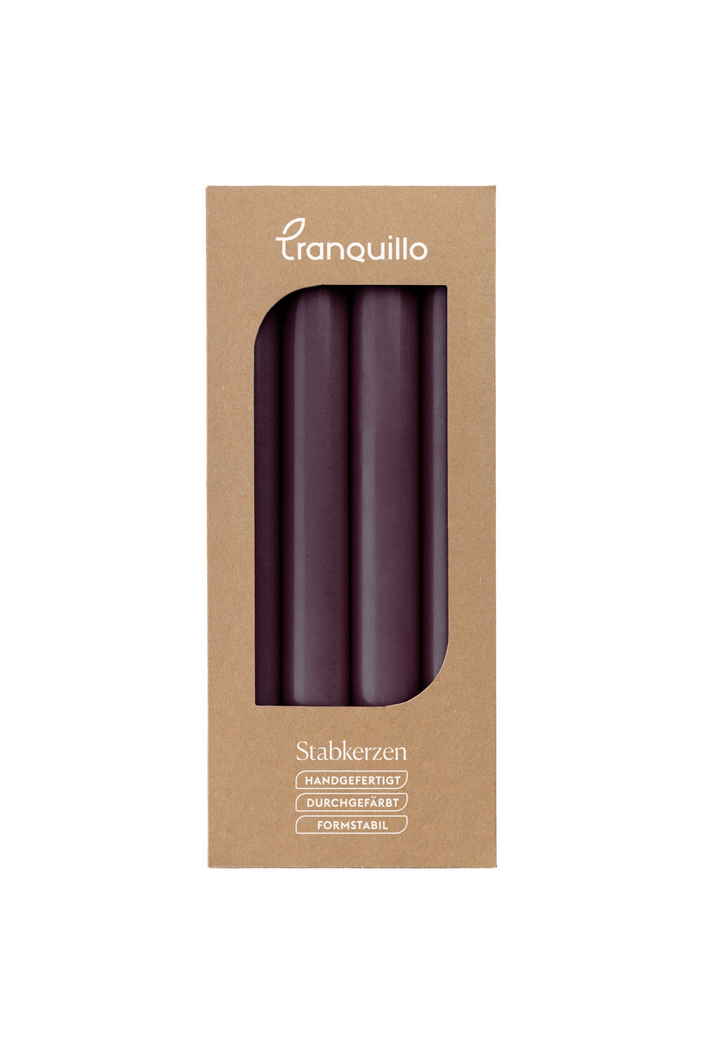 Taper Candles GLUMI wine red Set of 4