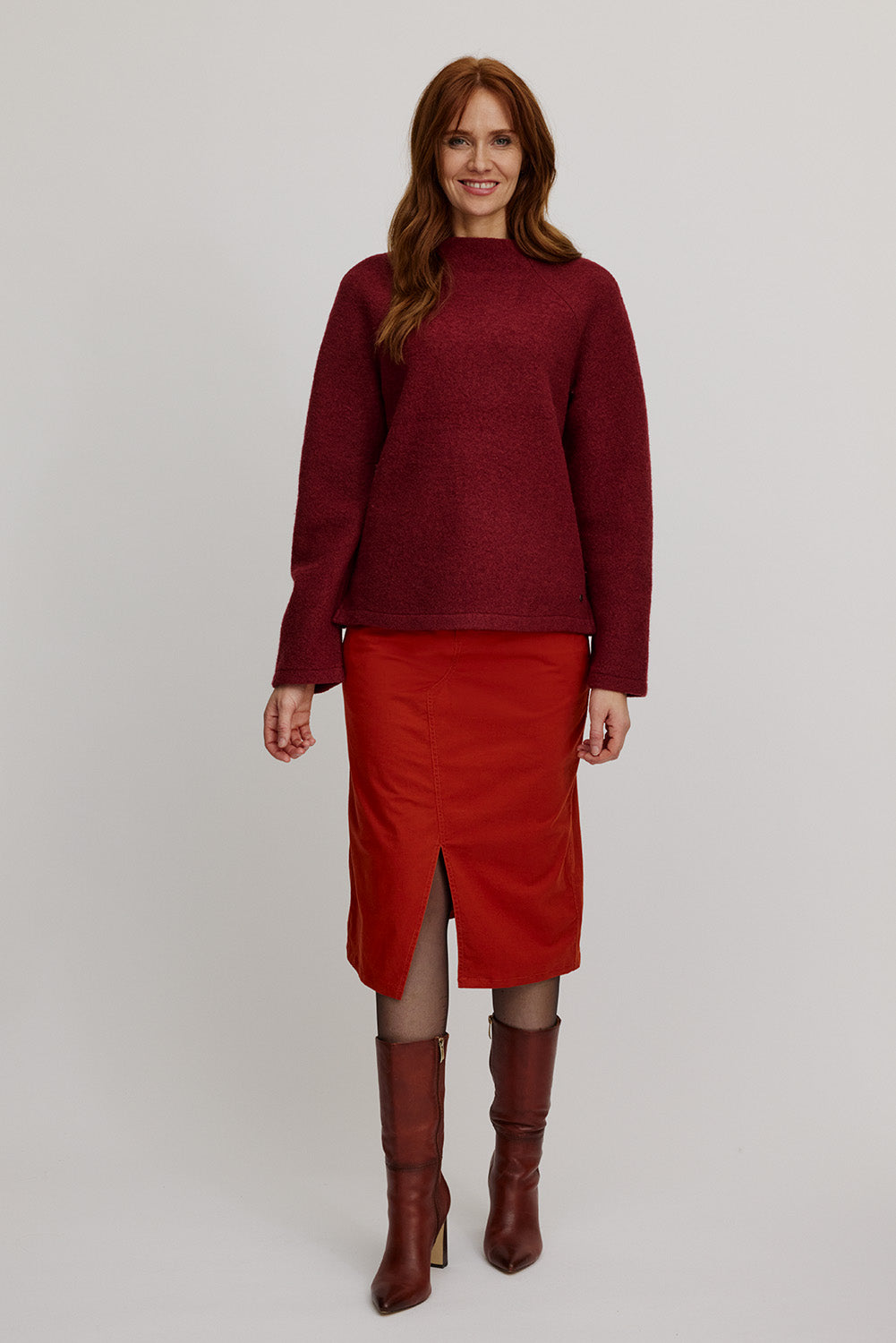 Kurzer Pullover aus reinem Wollfleece