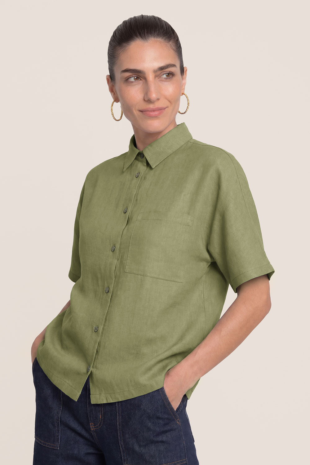 Image Manalaa – Leinenbluse mit 1/2-Arm_1