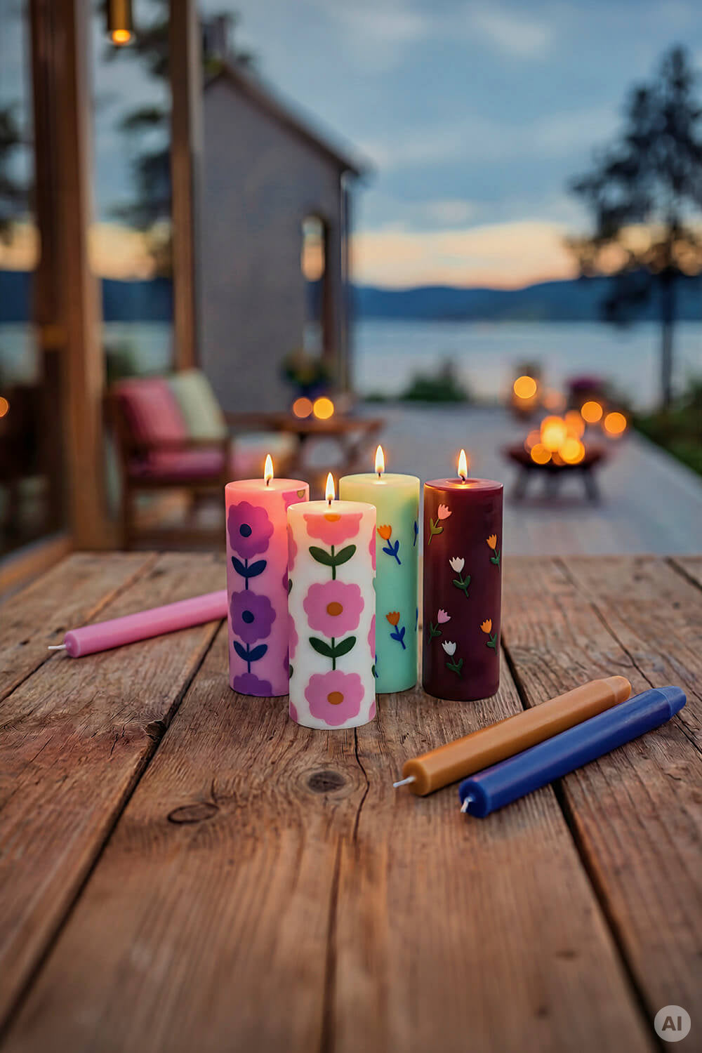 Pillar Candle GLUMI FLOWER
