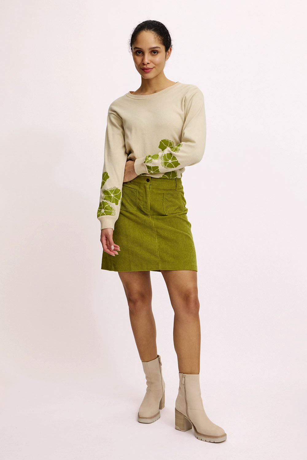 Corduroy mini skirt