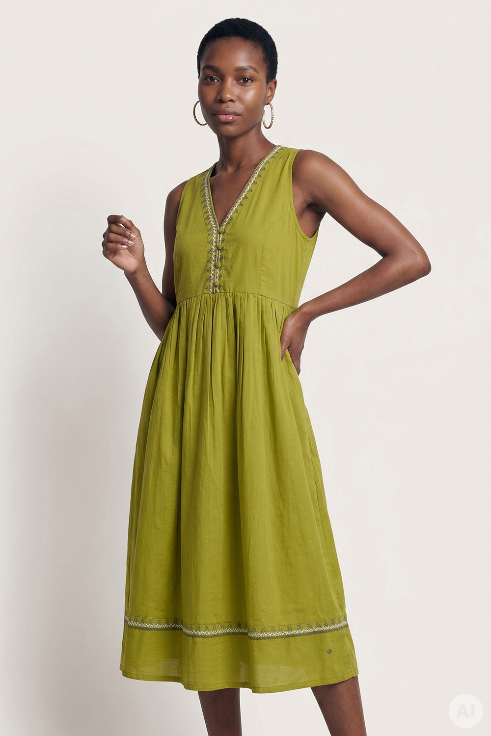 Image Tamikaa – Voile-Kleid Boho Stickerei_1