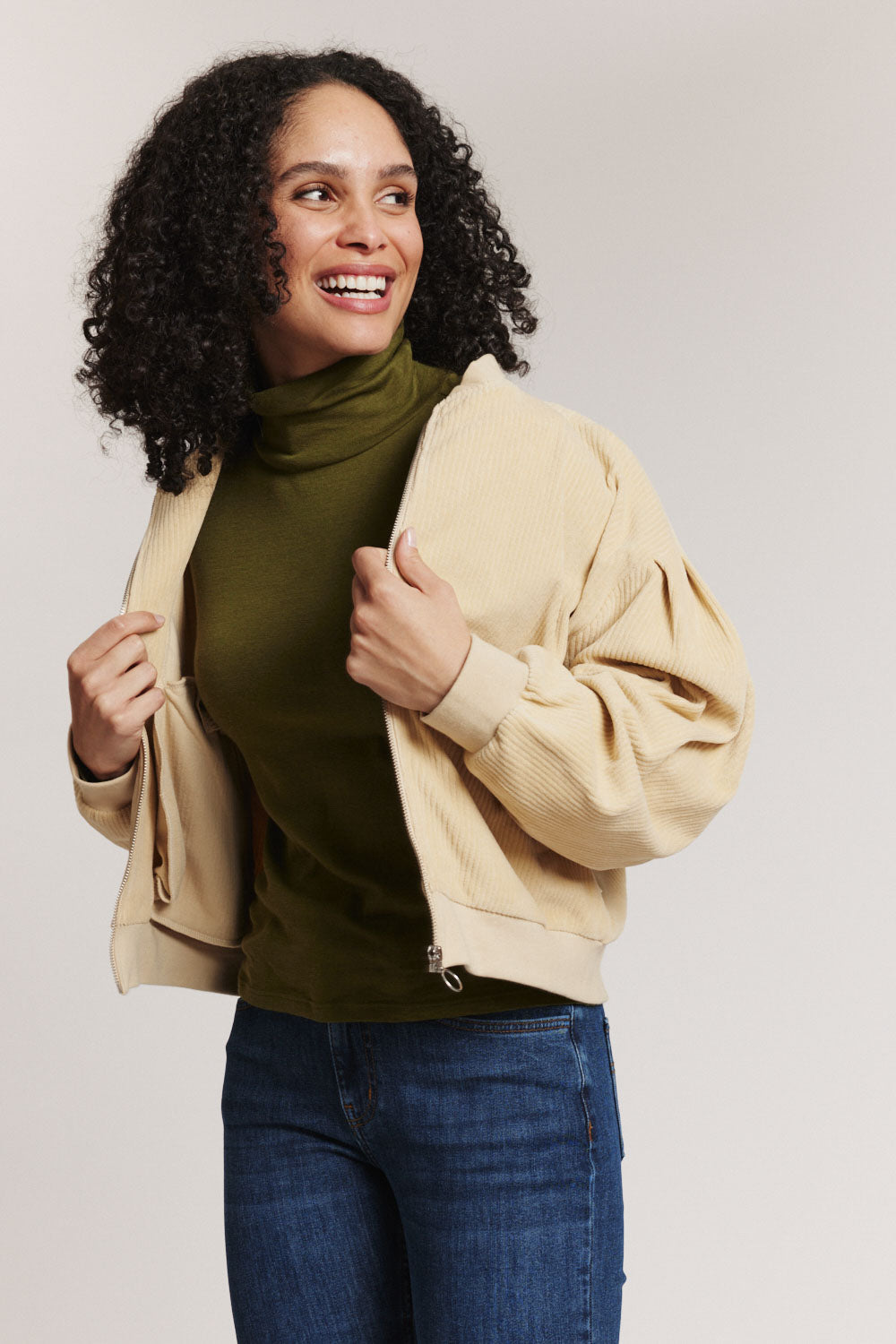Aminaa Velour Cord Jacket – Organic Cotton
