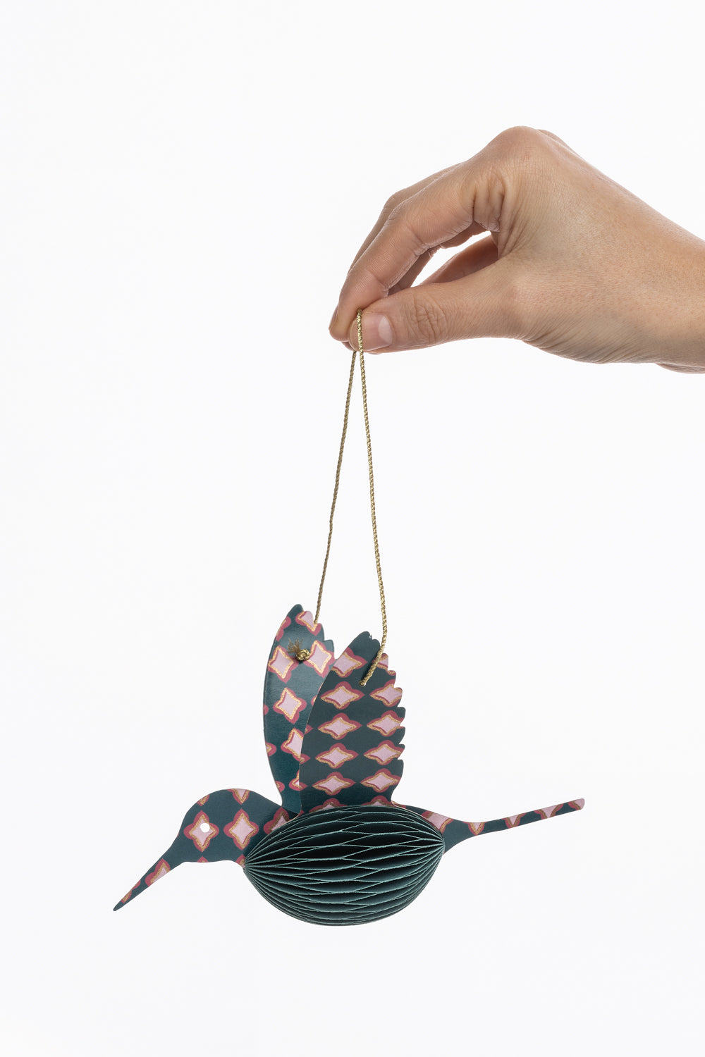 Paper pendant PETROL HUMMINGBIRD