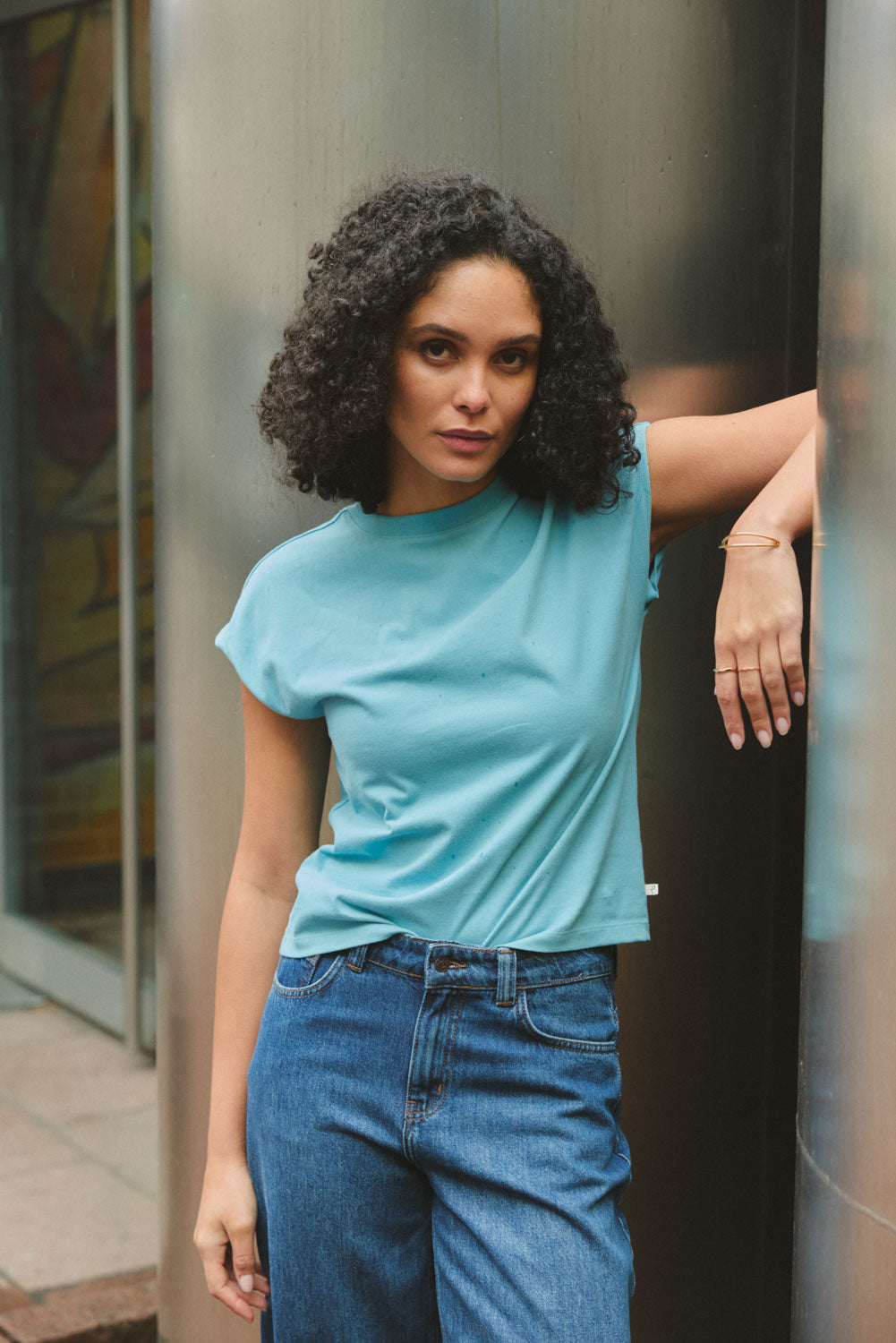 Oveliaa – Shirt Peach-Jersey Relaxed