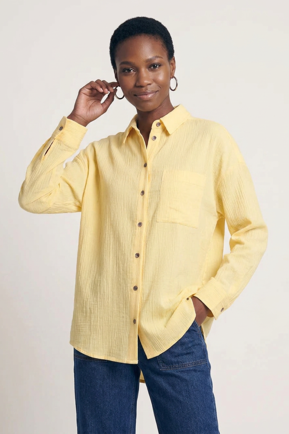 Silonaa – Weite Bluse Slub-Musselin
