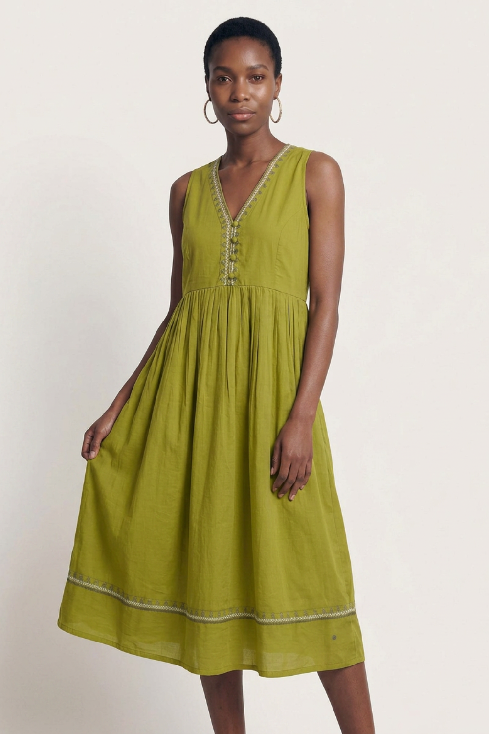 Tamikaa – Voile-Kleid Boho Stickerei