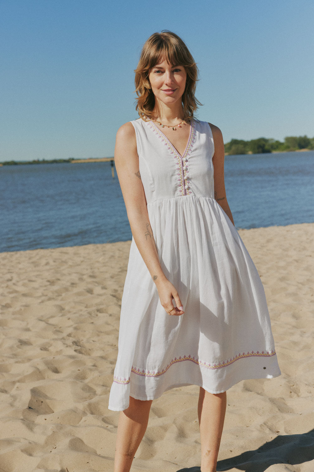 Tamikaa – Voile Dress Boho Embroidery