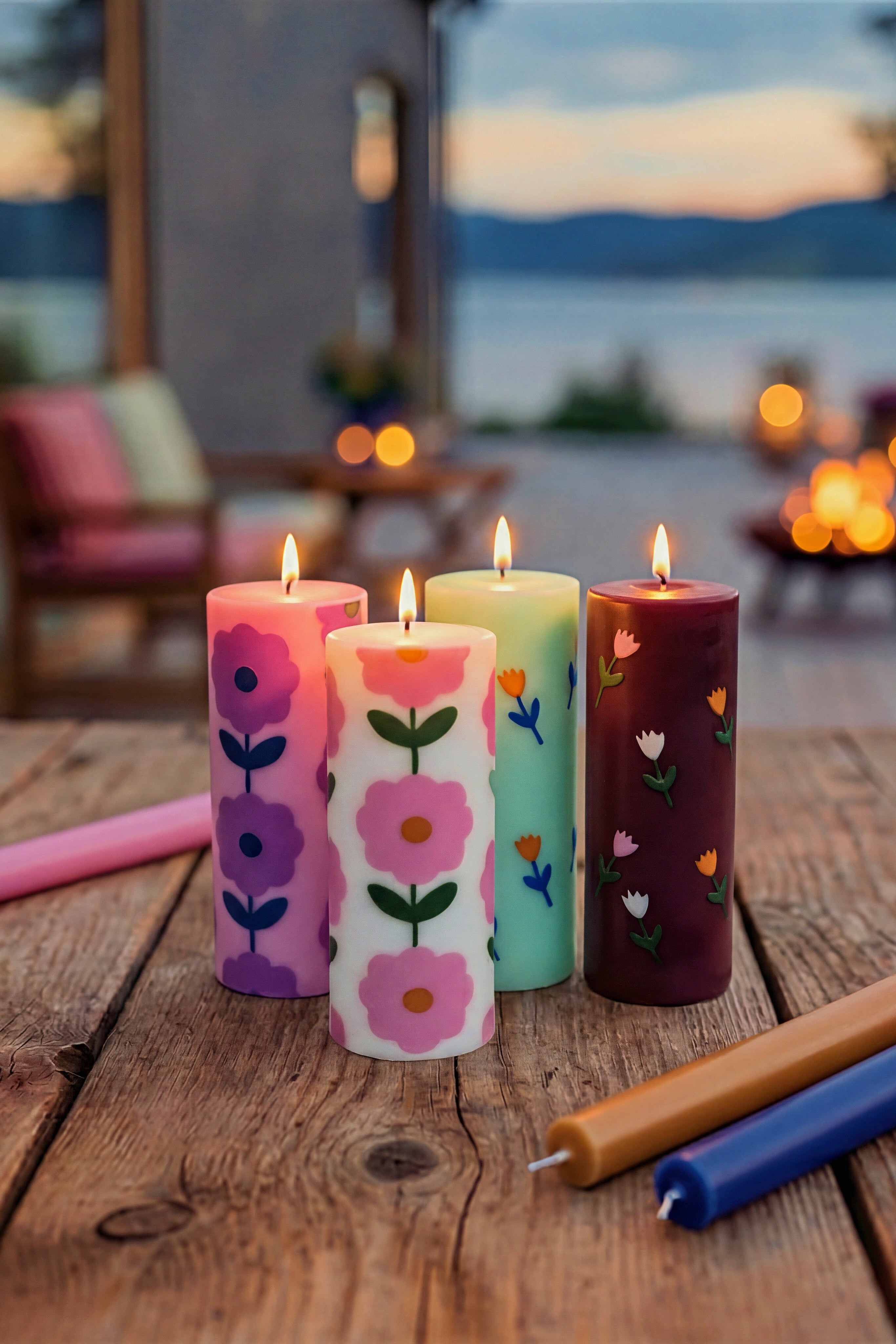 Pillar Candle GLUMI FLOWER