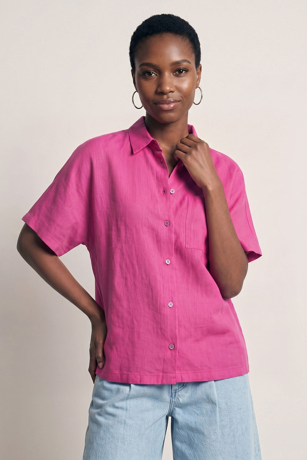 Image Manalaa – Leinenbluse mit 1/2-Arm_1