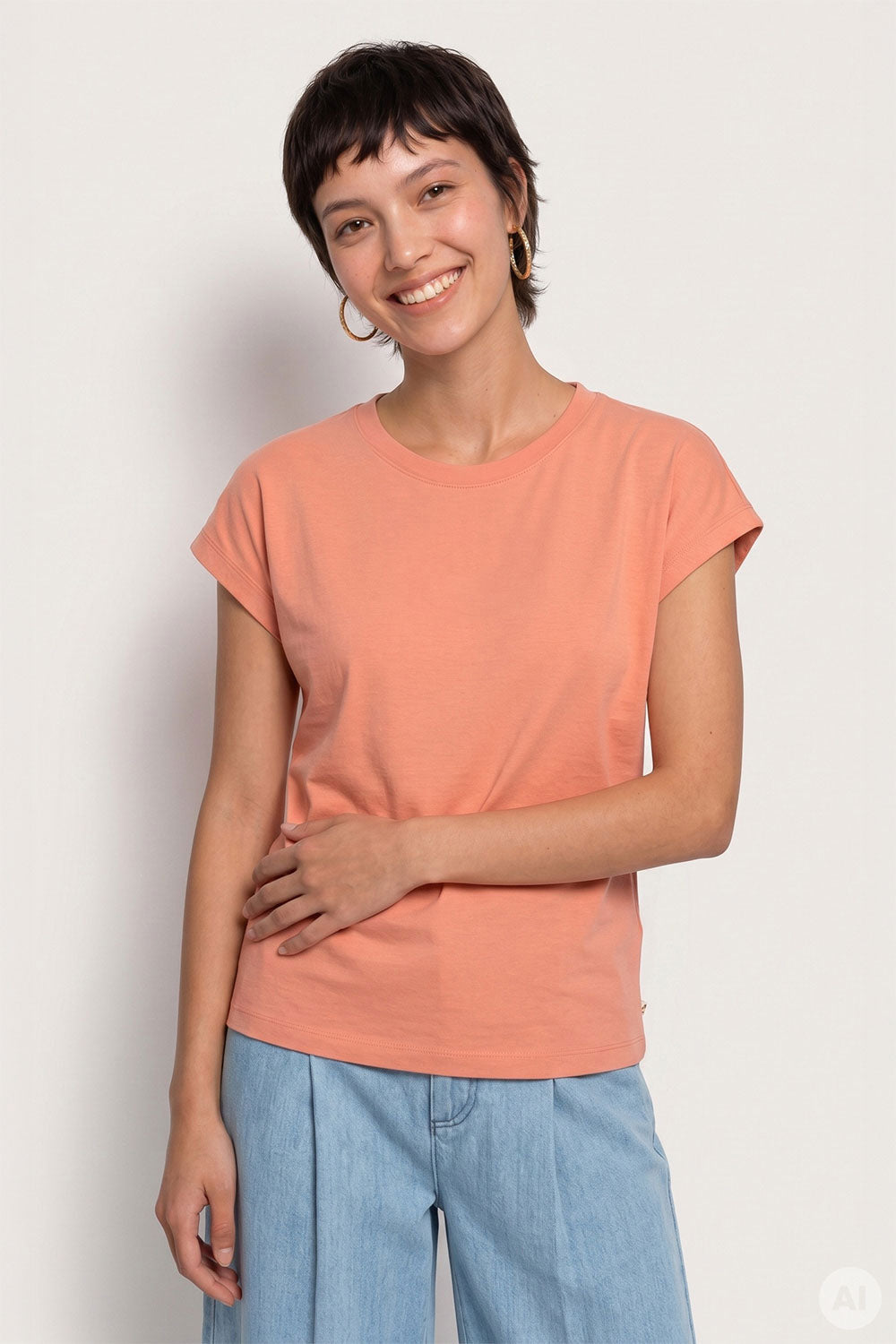 Image Oveliaa – Shirt Peach-Jersey Relaxed_1