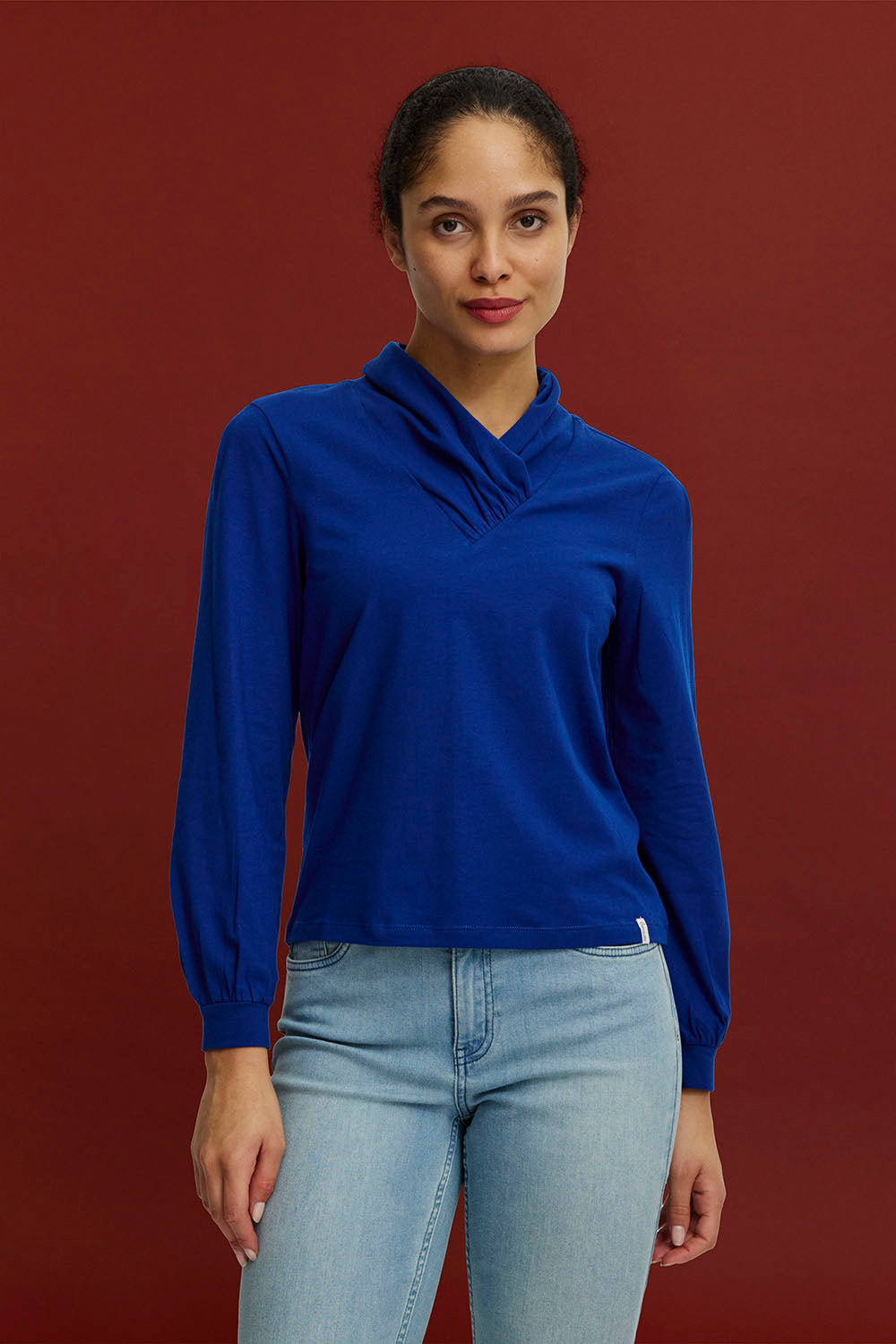 Jersey-Shirt mit Kragen