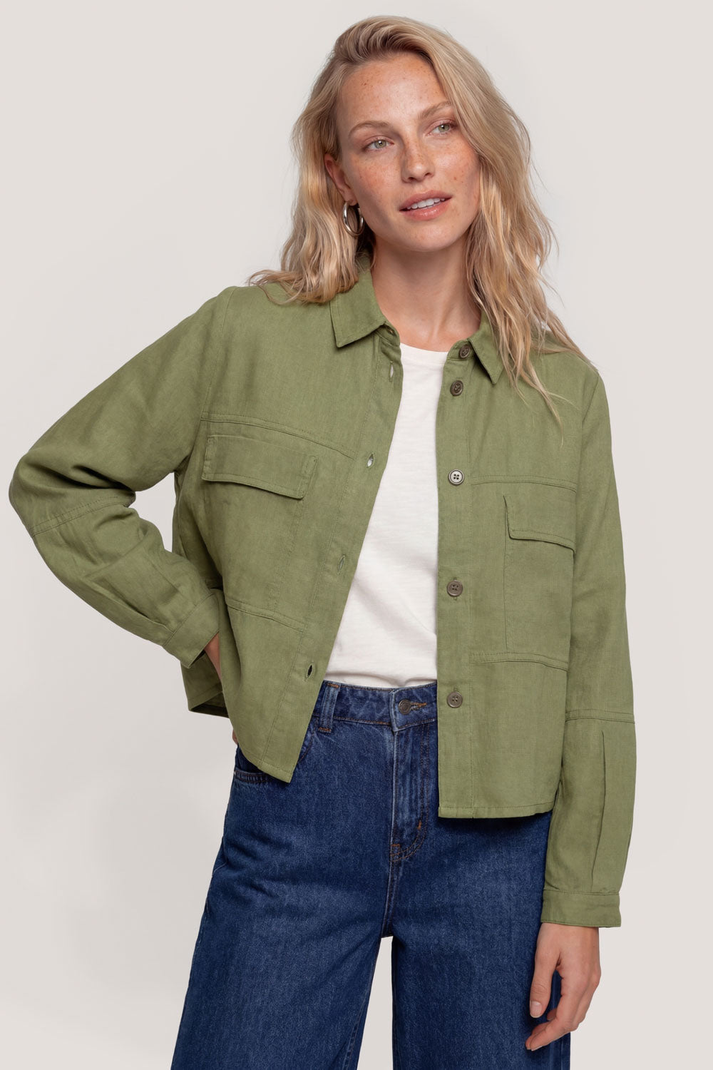 Image Ravinaa – Leinen-Hemdjacke Boxy Fit_1