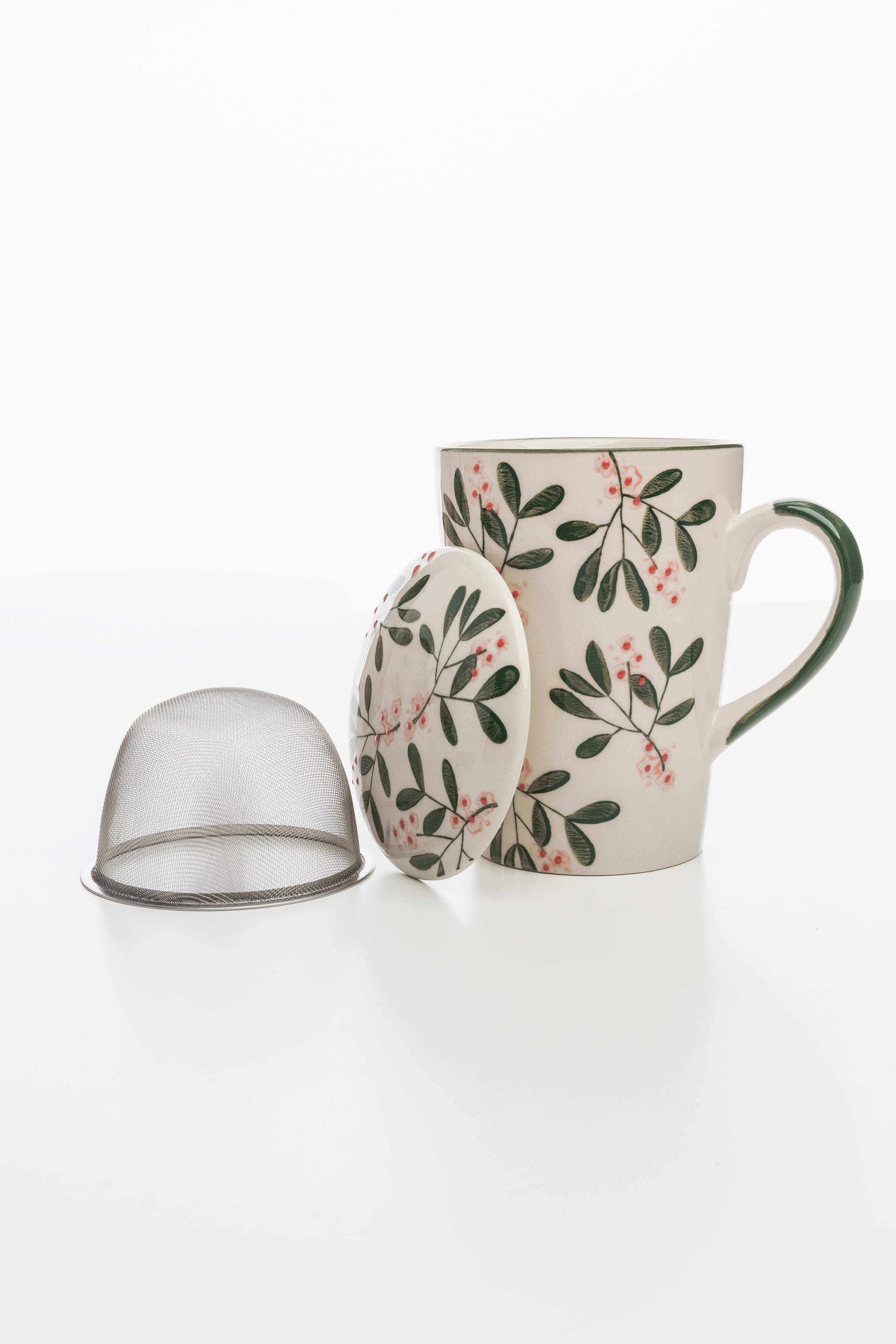 Tasse mit Teesieb VINTAGE GARDEN green
