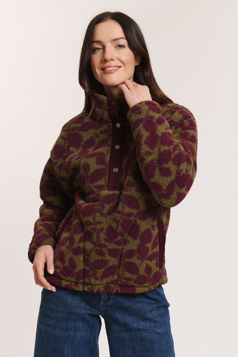 Fleece-Schlupfjacke Jorgaa  mit recyceltem Polyester