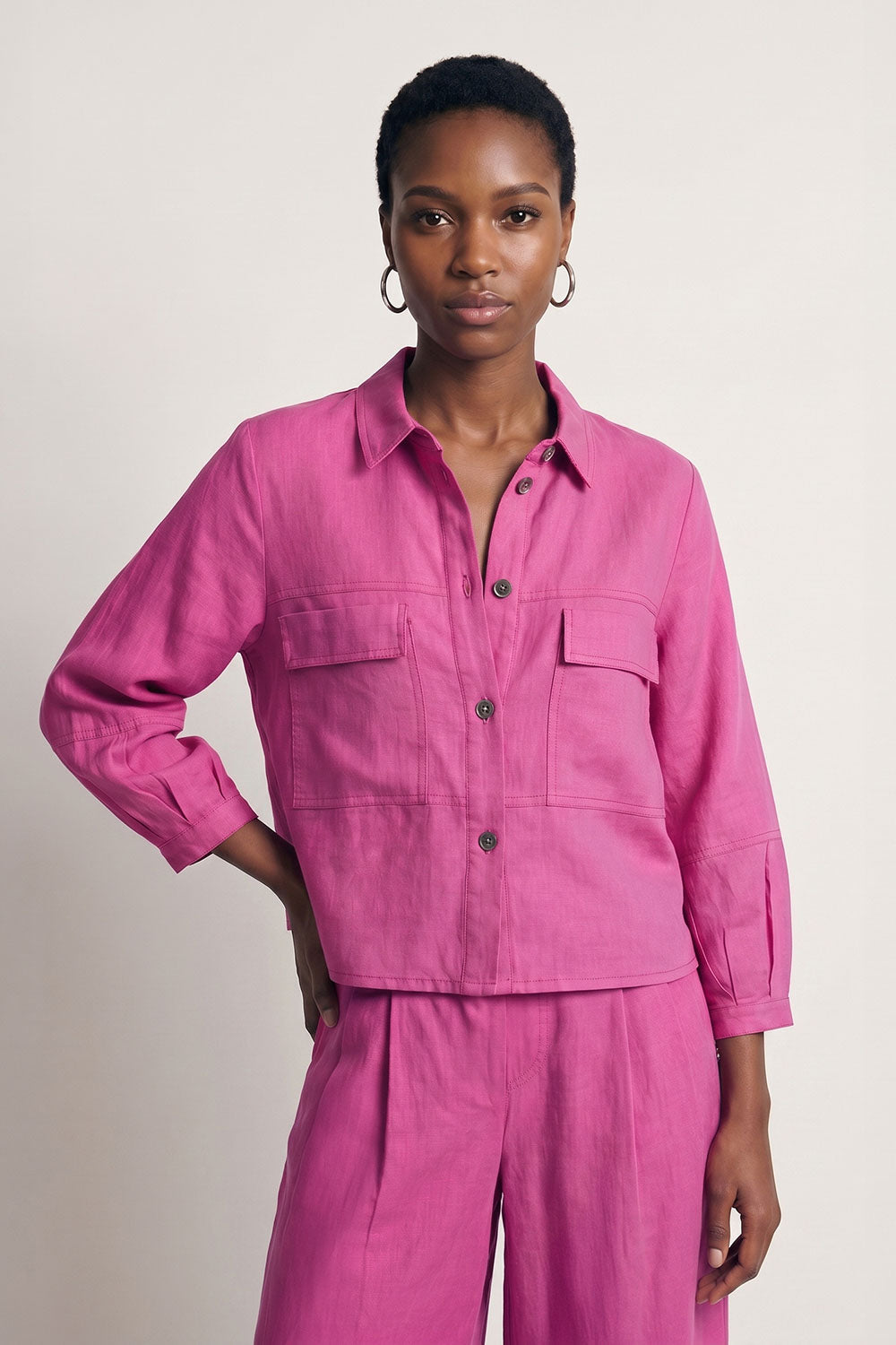 Image Ravinaa – Leinen-Hemdjacke Boxy Fit_1