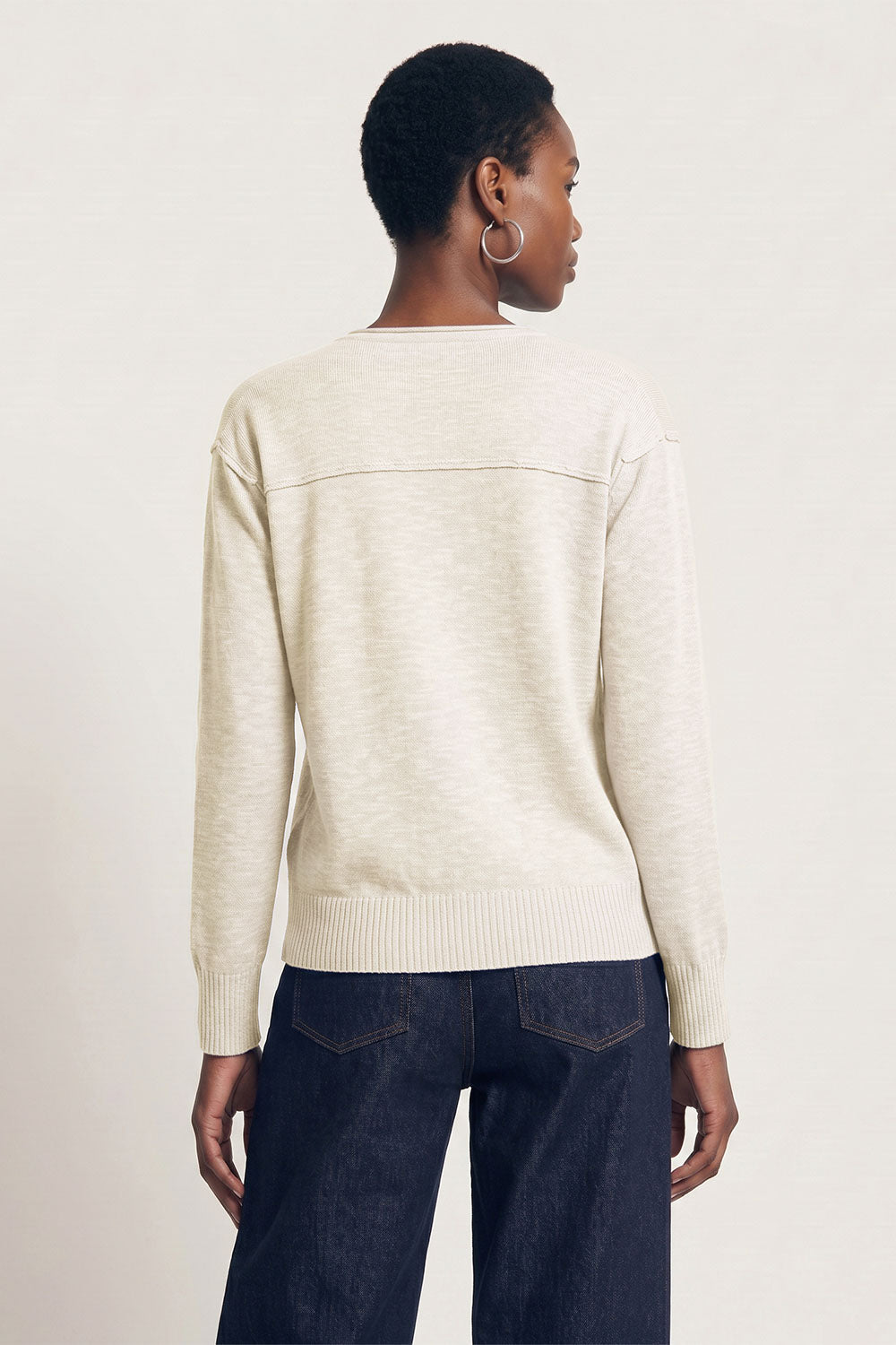 Image Rhevaa – Pullover Slub-Strick V-Neck_2