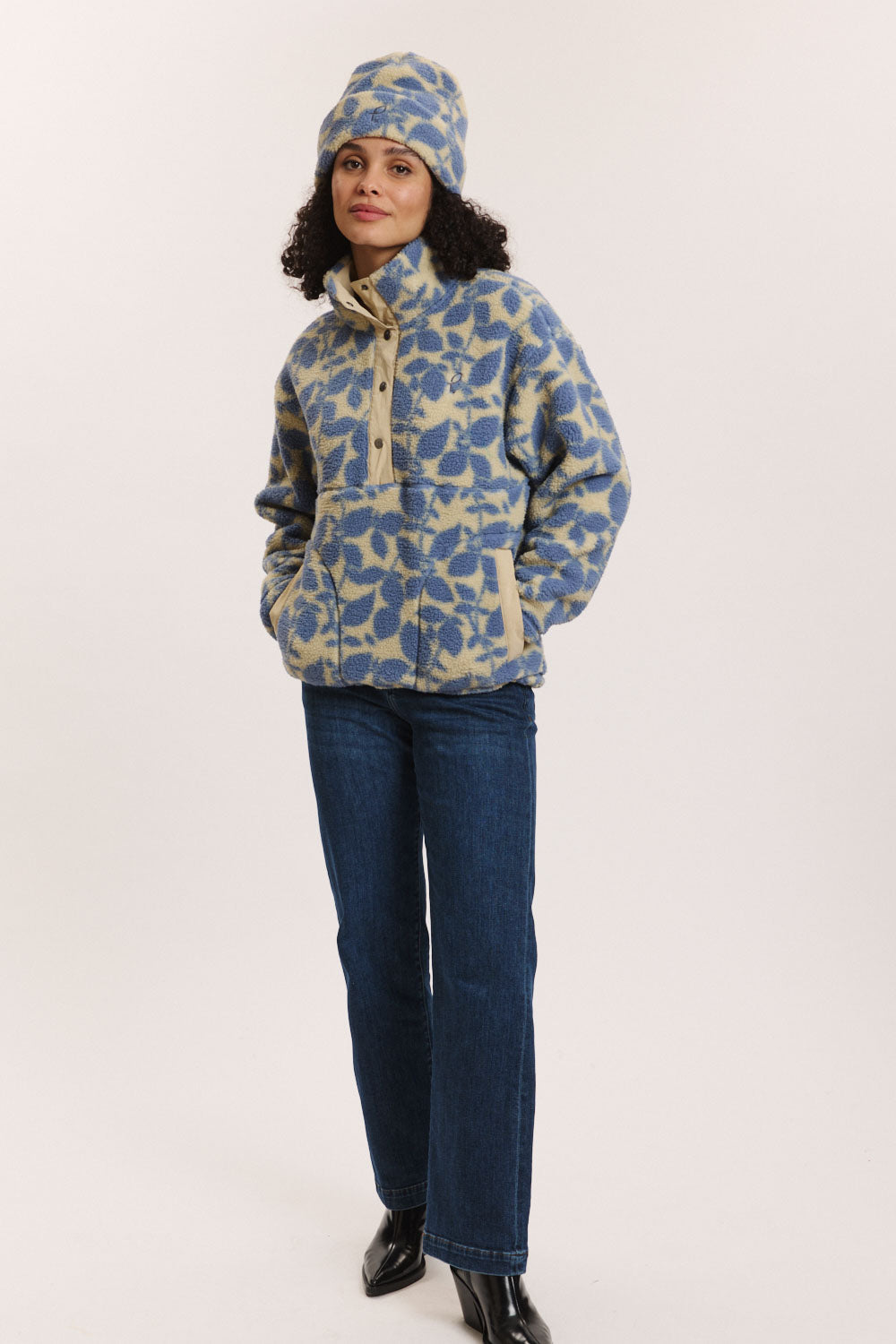 Fleece-Schlupfjacke Jorgaa  mit recyceltem Polyester