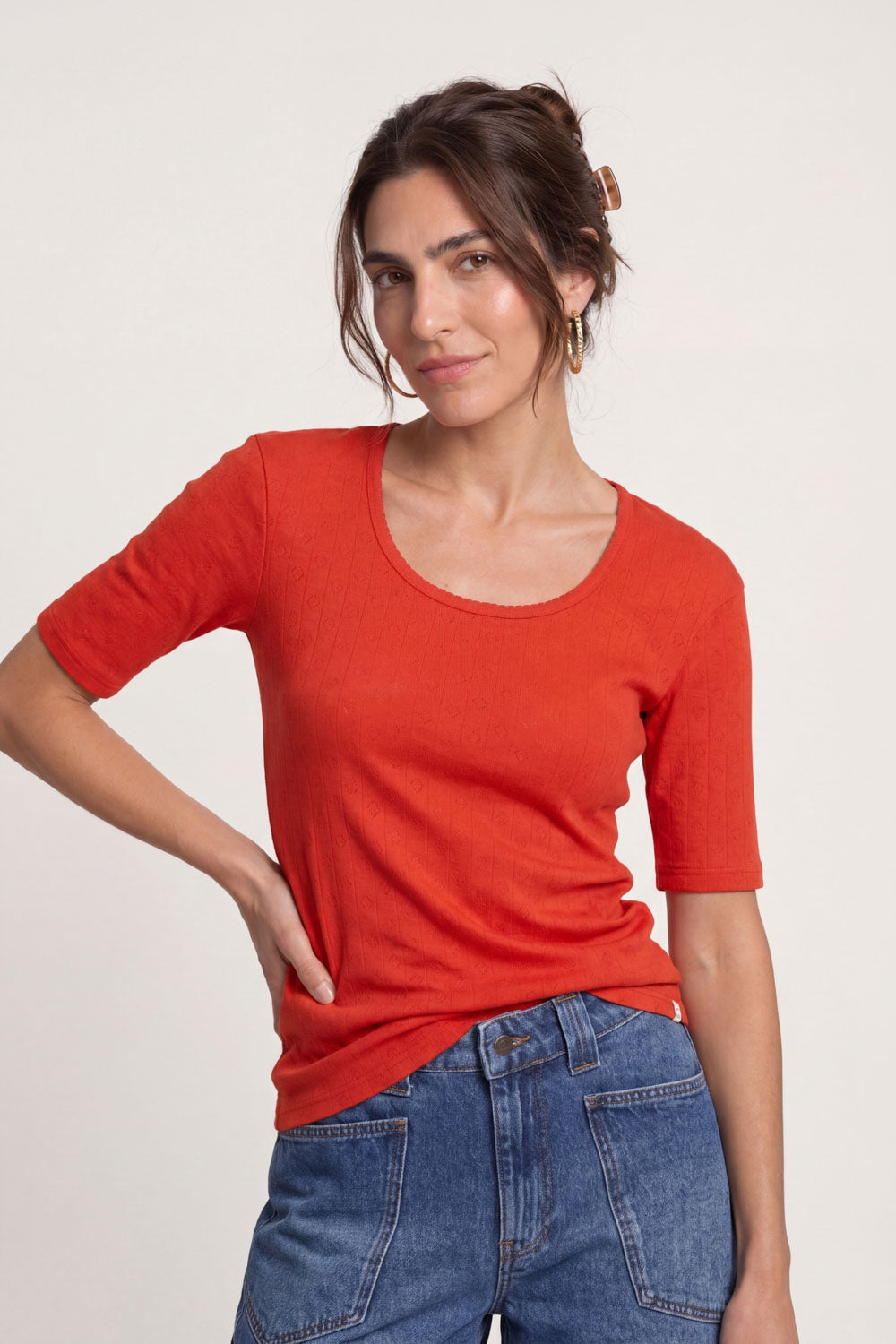 Image Camilaa – Shirt Ajour-Jersey-Rib_1