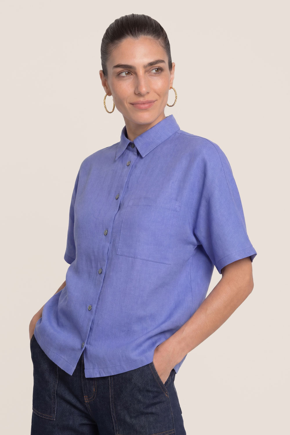 Image Manalaa – Leinenbluse mit 1/2-Arm_1