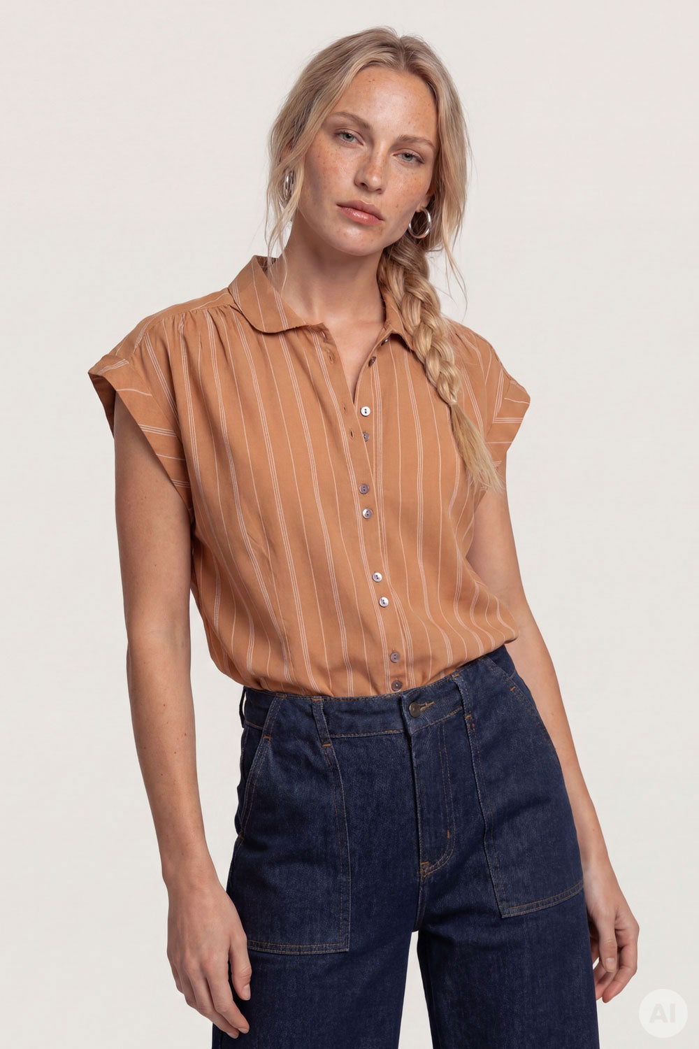 Image Eddaa – Popeline-Bluse Bubikragen_1