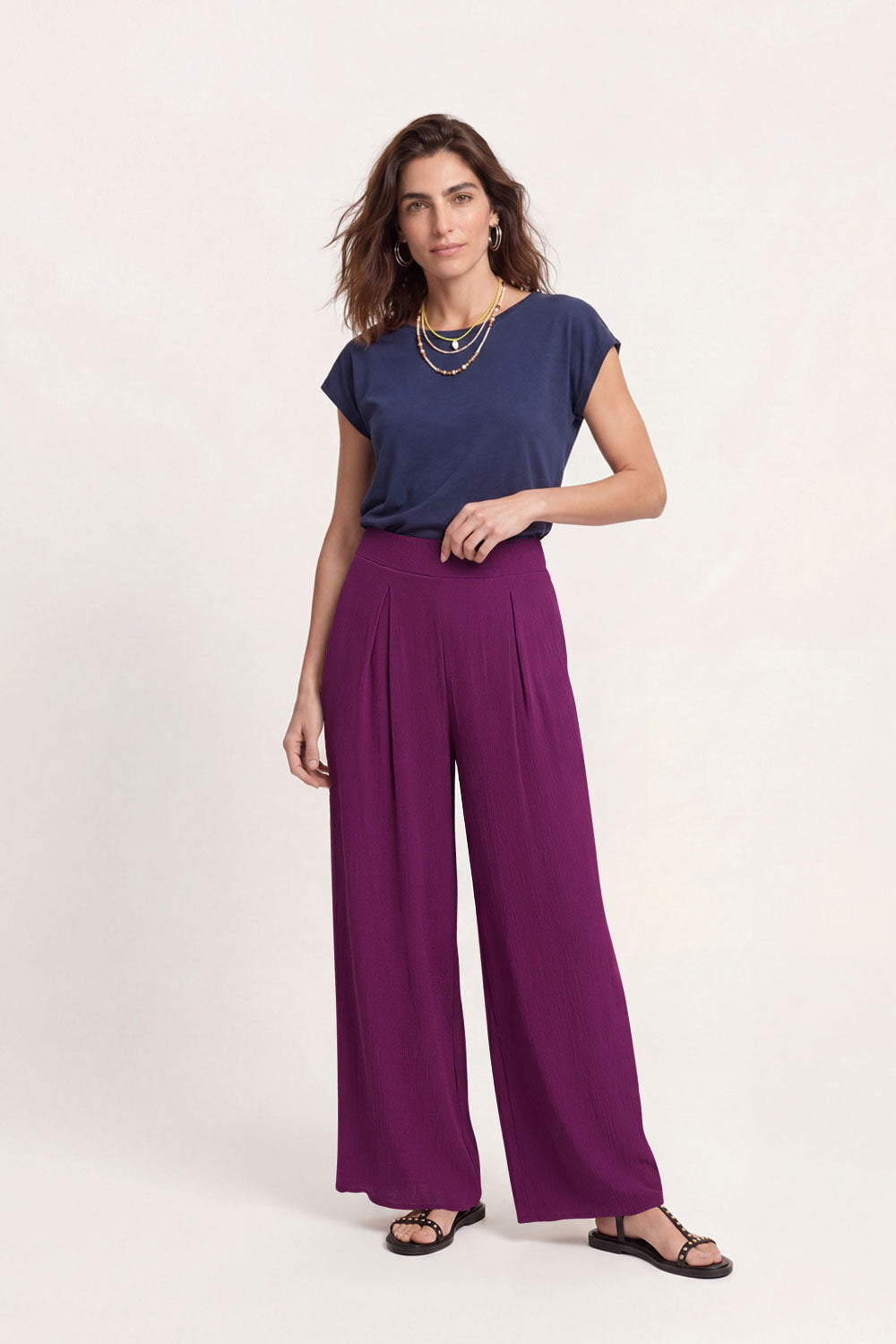Image Paulaa – Weite Hose Crinkle-Viskose_1