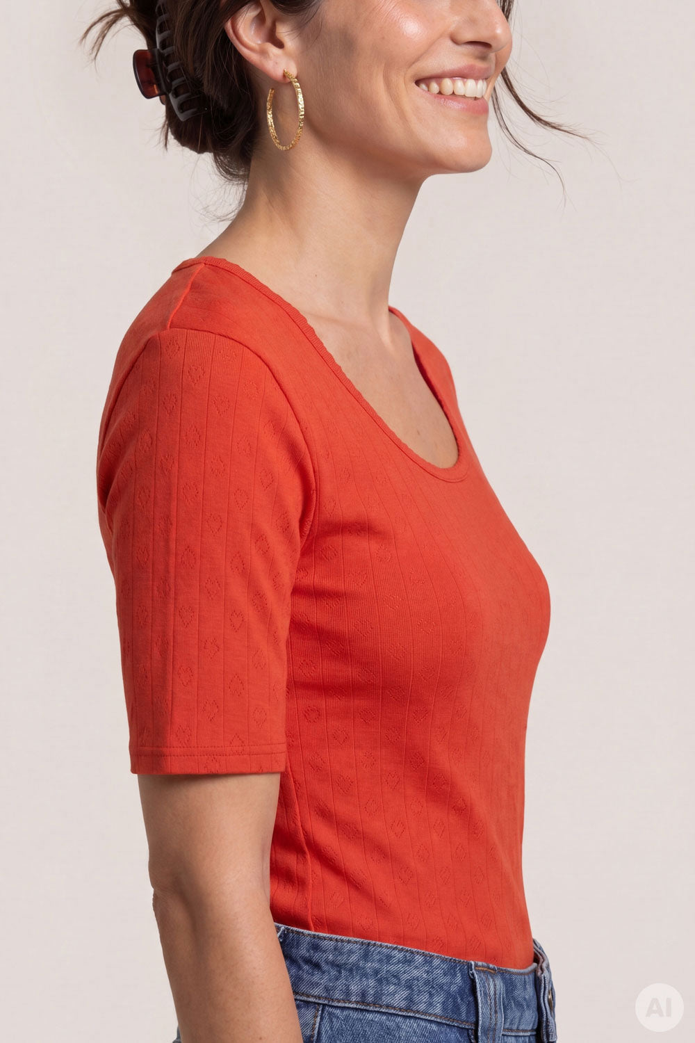 Image Camilaa – Shirt Ajour-Jersey-Rib_3