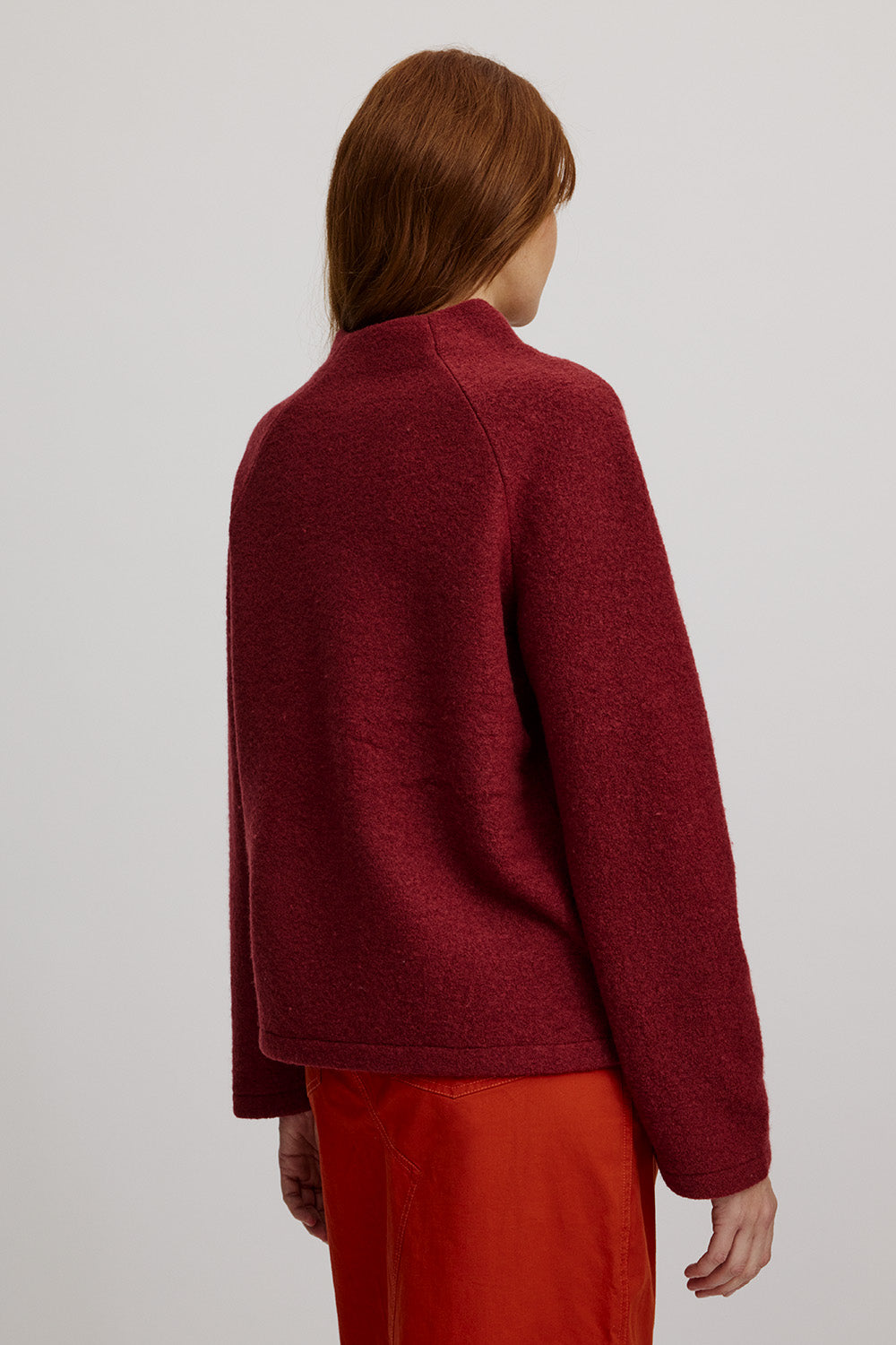 Kurzer Pullover aus reinem Wollfleece