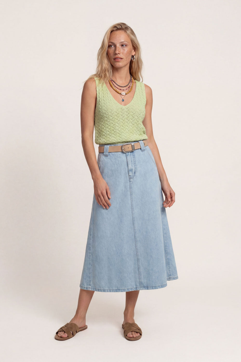 Image Lovaa – Midirock aus Tencel-Denim_1