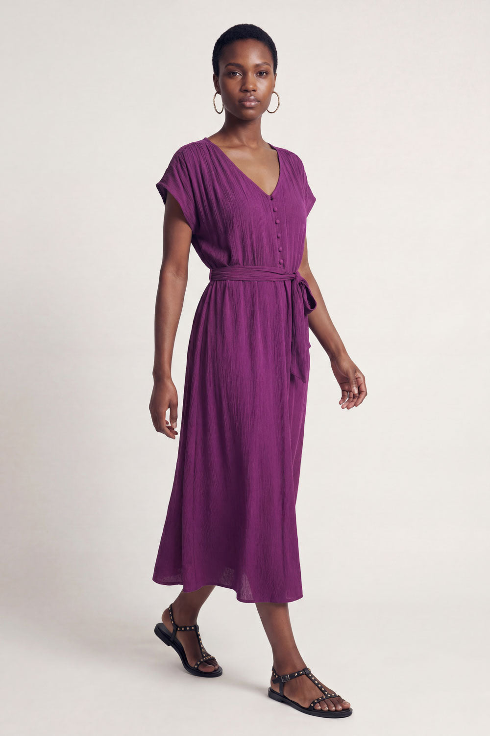 Image Oleaa – Maxikleid Crinkle-Viskose_1