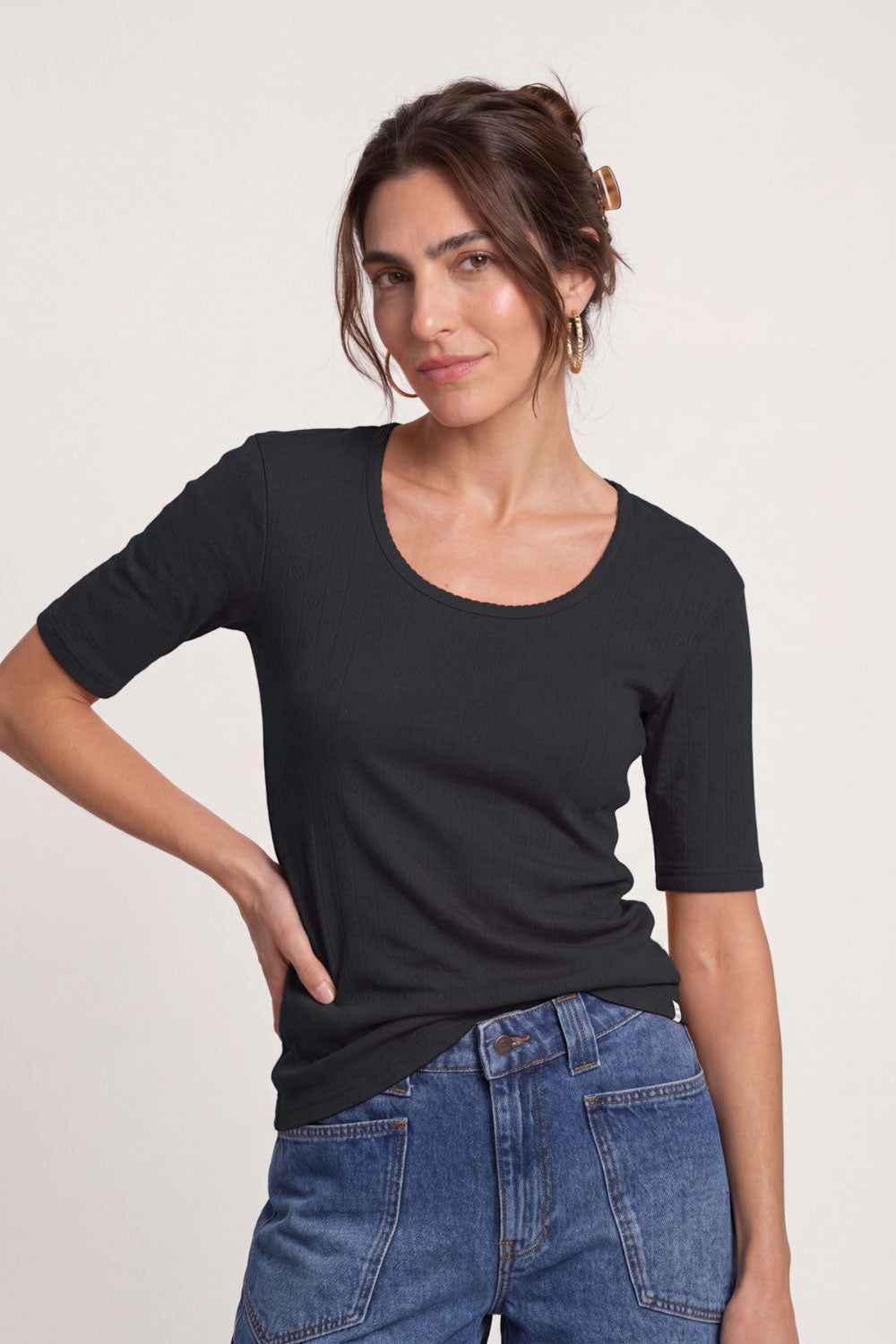 Image Camilaa – Shirt Ajour-Jersey-Rib_1