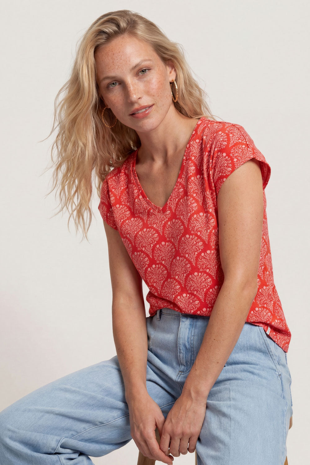 Image Elinn – Stretch-Jersey-Shirt V-Neck_1