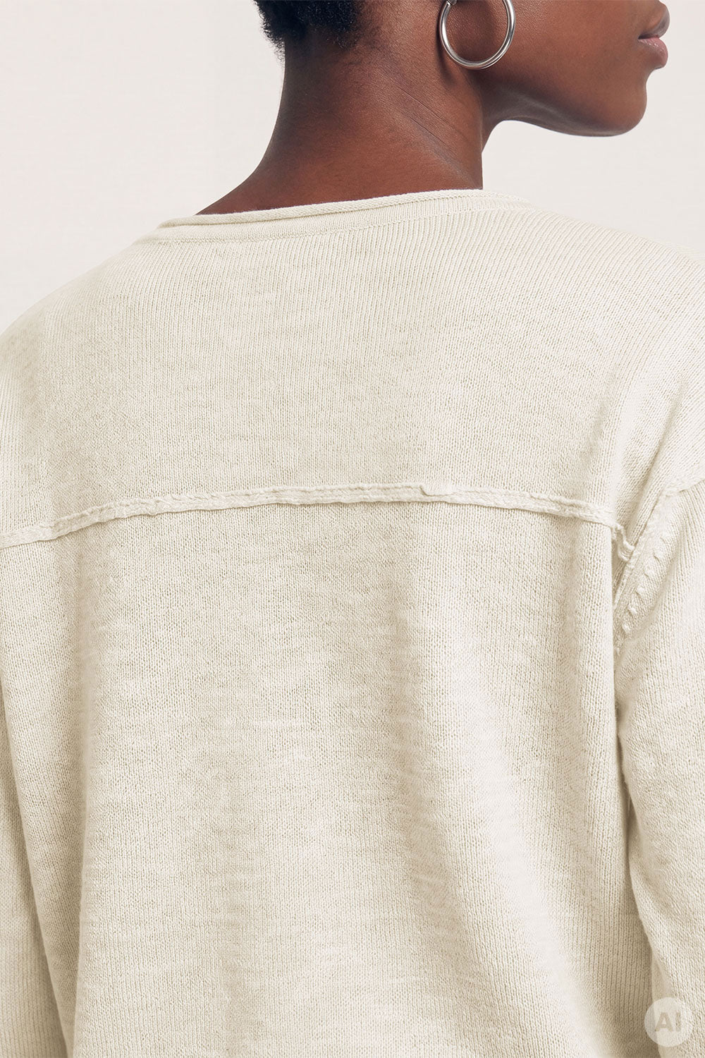 Image Rhevaa – Pullover Slub-Strick V-Neck_3