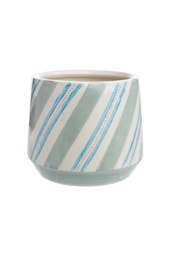 [POR681] Flower pot BLUE AQUARELL