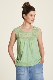 [S24C47] Top with lace details (topaz green)
